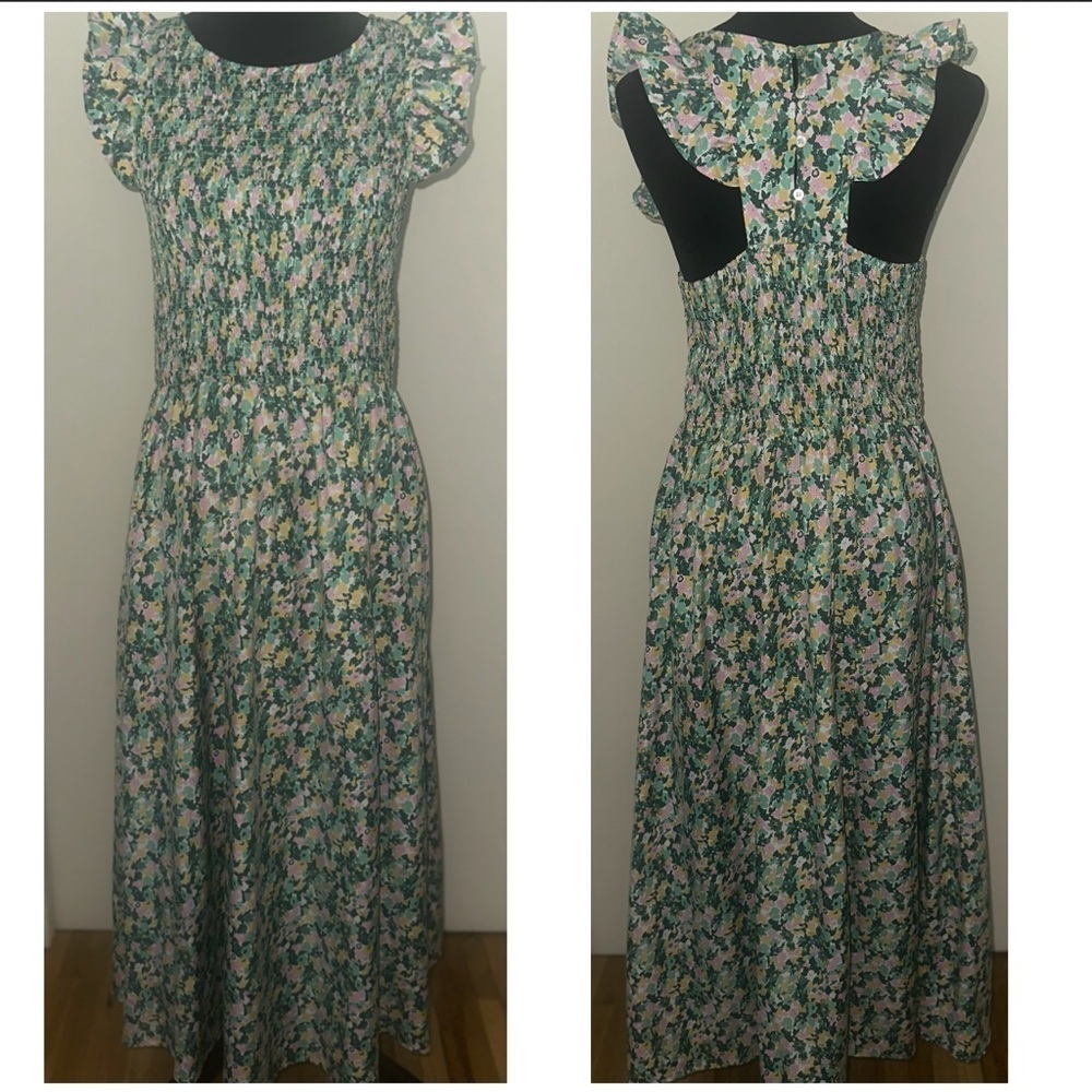 CODE X MODE Sleeveless Ruffle Floral Maxi Dress With Pockets - Size L - Picture 3 of 8